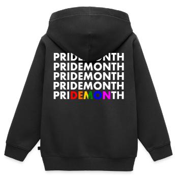 pride month demon - Sweat Premium à capuche zippé enfant bio - noir - Dos - AI Model Kid Male (0cm)