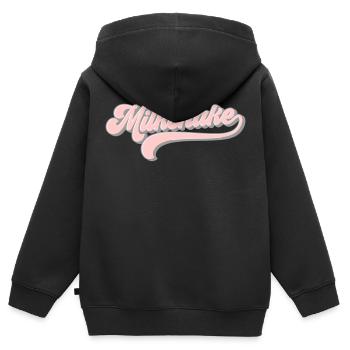 Milkshake | Les couleurs peuvent être modifiées - Sweat Premium à capuche zippé enfant bio - noir - Dos - AI Model Kid Male (0cm)