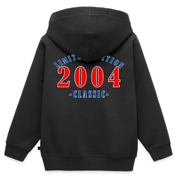 2004 Geburtsjahr - Kinder Premium Organic Zip Hoodie - Schwarz - Hinten - AI Model Kid Male (0cm)