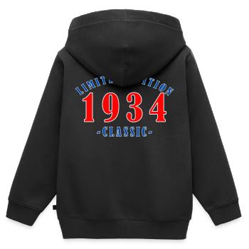 1934 Geburtsjahr - Kinder Premium Organic Zip Hoodie - Schwarz - Hinten - AI Model Kid Male (0cm)