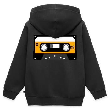 Musik Kassette Design Geschenk - Kinder Premium Organic Zip Hoodie - Schwarz - Hinten - AI Model Kid Male (0cm)