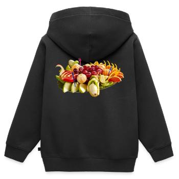 Leckeres Obst - Kinder Premium Organic Zip Hoodie - Schwarz - Hinten - AI Model Kid Male (0cm)