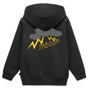 boom,kaboom,gewitter,wetter - Kinder Premium Organic Zip Hoodie - Schwarz - Hinten - AI Model Kid Male (0cm)