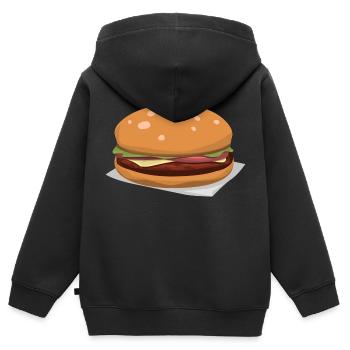 Leckerer Hamburger - Kinder Premium Organic Zip Hoodie - Schwarz - Hinten - AI Model Kid Male (0cm)