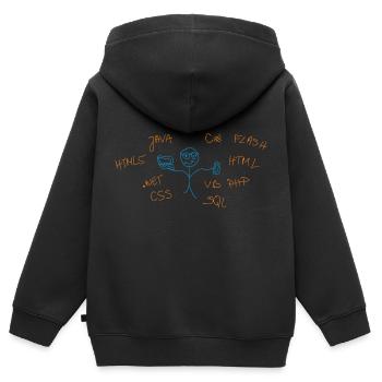 internet Begriffe - Kinder Premium Organic Zip Hoodie - Schwarz - Hinten - AI Model Kid Male (0cm)