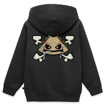 Lustiger Comic Döner Kebab Fast Food Imbiss Fun - Kinder Premium Organic Zip Hoodie - Schwarz - Hinten - AI Model Kid Male (0cm)