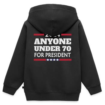 Jeder unter 70 für den Präsidenten 2024 - Kinder Premium Organic Zip Hoodie - Schwarz - Hinten - AI Model Kid Male (0cm)