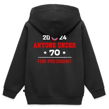 Jeder unter 70 für den Präsidenten 2024 - Kinder Premium Organic Zip Hoodie - Schwarz - Hinten - AI Model Kid Male (0cm)
