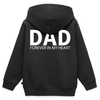 Papa: Für immer in meinem Herzen. Gestaltung des Denkmals - Kinder Premium Organic Zip Hoodie - Schwarz - Hinten - AI Model Kid Male (0cm)