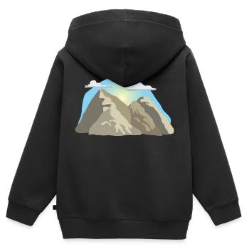 échelle d'escalade vélo échelle montée montagne s - Sweat Premium à capuche zippé enfant bio - noir - Dos - AI Model Kid Male (0cm)