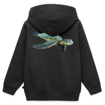 turtle schildkroete tiere animals6 - Kinder Premium Organic Zip Hoodie - Schwarz - Hinten - AI Model Kid Male (0cm)