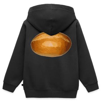 brot broetchen crossaint baecker baguette bread bu - Kinder Premium Organic Zip Hoodie - Schwarz - Hinten - AI Model Kid Male (0cm)