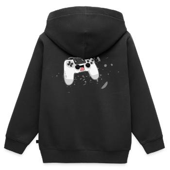 Crazy Controller - Kinder Premium Organic Zip Hoodie - Schwarz - Hinten - AI Model Kid Male (0cm)