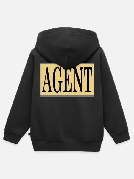 Agent - Kinder Premium Organic Zip Hoodie - Schwarz