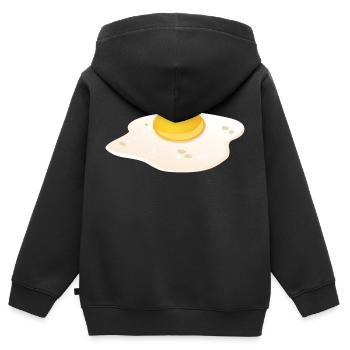 Spiegelei Frühstück - Kinder Premium Organic Zip Hoodie - Schwarz - Hinten - AI Model Kid Male (0cm)