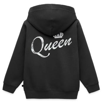 Queen Partnerlook King & Queen Geschenk - Kinder Premium Organic Zip Hoodie - Schwarz - Hinten - AI Model Kid Male (0cm)