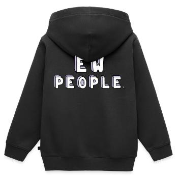 Menschen sind doof. - Kinder Premium Organic Zip Hoodie - Schwarz - Hinten - AI Model Kid Male (0cm)