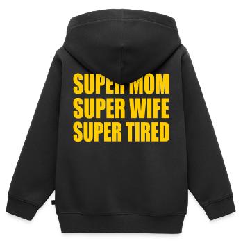 Super mom super wife super tired - Kinder Premium Organic Zip Hoodie - Schwarz - Hinten - AI Model Kid Male (0cm)