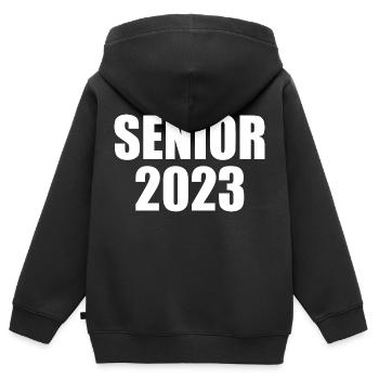 Senior 2023 - Sweat Premium à capuche zippé enfant bio - noir - Dos - AI Model Kid Male (0cm)