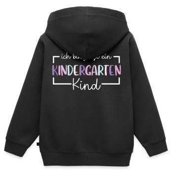 I'm now a kindergarten child 2024 - Kids Premium Organic Zip-up Hoodie - black - Back - AI Model Kid Male (0cm)