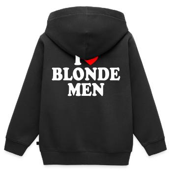I love blonde men - Kinder Premium Organic Zip Hoodie - Schwarz - Hinten - AI Model Kid Male (0cm)