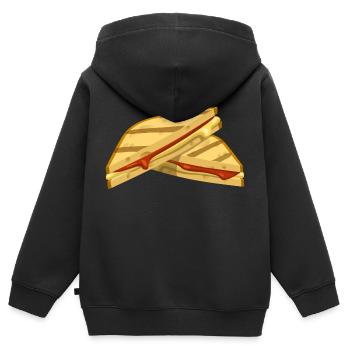 sandwich toast toaster breakfast fruehstueck23 - Kinder Premium Organic Zip Hoodie - Schwarz - Hinten - AI Model Kid Male (0cm)