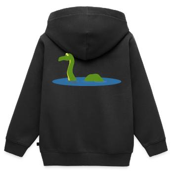 See Monster Meer - Kinder Premium Organic Zip Hoodie - Schwarz - Hinten - AI Model Kid Male (0cm)