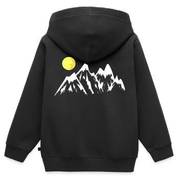 Mountain Mountains Mountains Nature Alps Peaks Alm Swiss - Kids Premium Organic Zip-up Hoodie - black - Back - AI Model Kid Male (0cm)