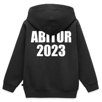 Abitur 2023 - Kinder Premium Organic Zip Hoodie - Schwarz - Hinten - AI Model Kid Male (0cm)