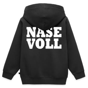 Nase voll - Kinder Premium Organic Zip Hoodie - Schwarz - Hinten - AI Model Kid Male (0cm)