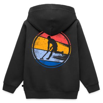 Hockey Player Vintage Hockey Field Hockey - Kids Premium Organic Zip-up Hoodie - black - Back - AI Model Kid Male (0cm)