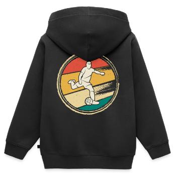Fußballer Spieler Fußballspieler Vintage Fußball - Kinder Premium Organic Zip Hoodie - Schwarz - Hinten - AI Model Kid Male (0cm)