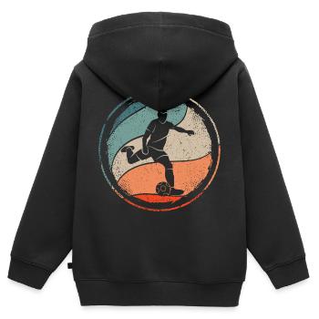 Fußballer Fußball Spieler Retro Fußballspieler - Kinder Premium Organic Zip Hoodie - Schwarz - Hinten - AI Model Kid Male (0cm)