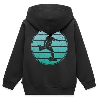 Fußball Fußballspieler Vintage Fußballer - Kinder Premium Organic Zip Hoodie - Schwarz - Hinten - AI Model Kid Male (0cm)
