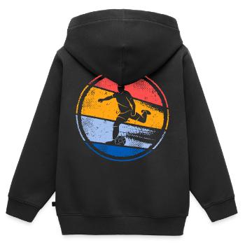 Fußballer Vintage Fußballspieler Fußball Spieler - Kinder Premium Organic Zip Hoodie - Schwarz - Hinten - AI Model Kid Male (0cm)