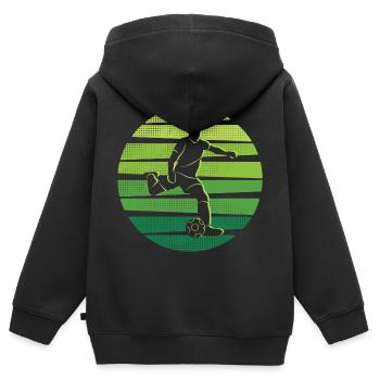 Fußball Spieler Fußballtrainer Fußballer - Kinder Premium Organic Zip Hoodie - Schwarz - Hinten - AI Model Kid Male (0cm)