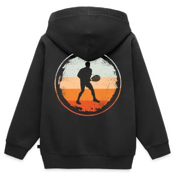 Tennis Spieler Tennisspiel retro Tennisspieler - Kinder Premium Organic Zip Hoodie - Schwarz - Hinten - AI Model Kid Male (0cm)