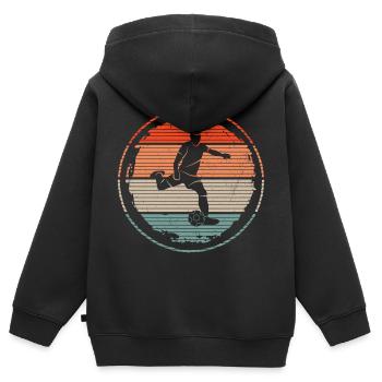 Fußballspieler Fußball Spieler Vintage Fußballer - Kinder Premium Organic Zip Hoodie - Schwarz - Hinten - AI Model Kid Male (0cm)