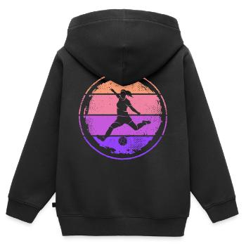 Fußballer Fußballspieler Frauen Mädchen Fußball - Kinder Premium Organic Zip Hoodie - Schwarz - Hinten - AI Model Kid Male (0cm)