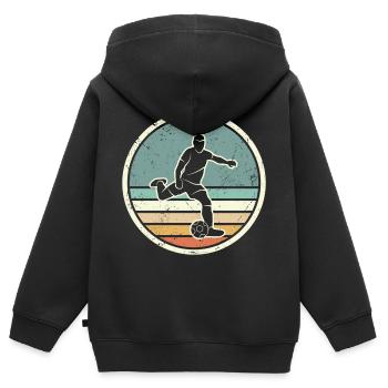 Fußballer Fußballtrainer Vintage Fußballspieler - Kinder Premium Organic Zip Hoodie - Schwarz - Hinten - AI Model Kid Male (0cm)