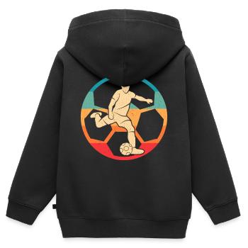 Fußballer Kinder Fußball Spieler Fußballspieler - Kinder Premium Organic Zip Hoodie - Schwarz - Hinten - AI Model Kid Male (0cm)