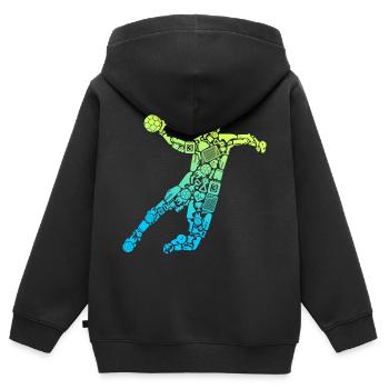 Handballer Handball Symbole Handballspieler - Kinder Premium Organic Zip Hoodie - Schwarz - Hinten - AI Model Kid Male (0cm)