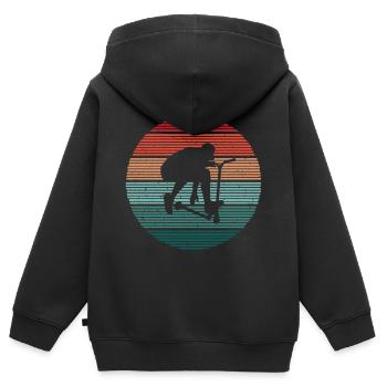 Kick Scooter Vintage Scooter Driver Stunt Scooter - Kids Premium Organic Zip-up Hoodie - black - Back - AI Model Kid Male (0cm)