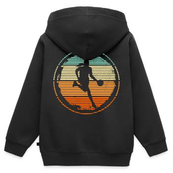 Basketballspielerin Mädchen Frauen Basketball - Kinder Premium Organic Zip Hoodie - Schwarz - Hinten - AI Model Kid Male (0cm)