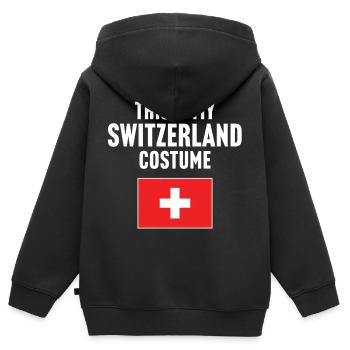Dieses Kostüm aus meiner Schweiz - Kinder Premium Organic Zip Hoodie - Schwarz - Hinten - AI Model Kid Male (0cm)