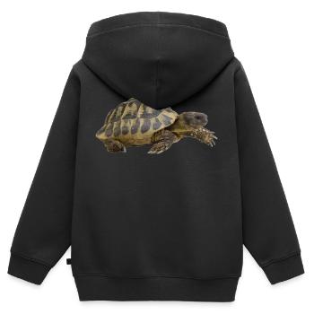 turtle schildkroete tiere animals9 - Kinder Premium Organic Zip Hoodie - Schwarz - Hinten - AI Model Kid Male (0cm)