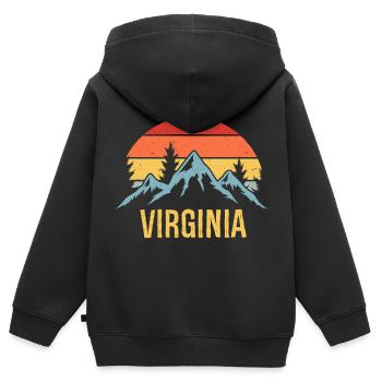 Virginia - Kinder Premium Organic Zip Hoodie - Schwarz - Hinten - AI Model Kid Male (0cm)