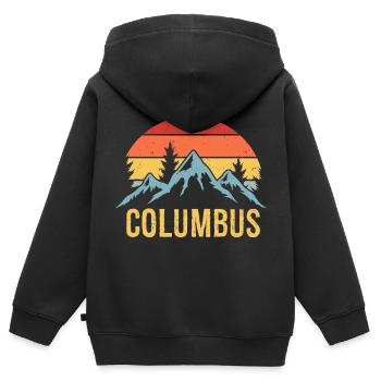 Columbus Ohio - Sweat Premium à capuche zippé enfant bio - noir - Dos - AI Model Kid Male (0cm)