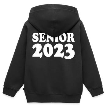 Senior 2023 - Sweat Premium à capuche zippé enfant bio - noir - Dos - AI Model Kid Male (0cm)