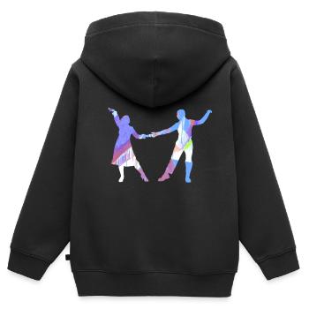 Couple Dance, Dancer, Dancing, Graffiti,Couple - Kids Premium Organic Zip-up Hoodie - black - Back - AI Model Kid Male (0cm)